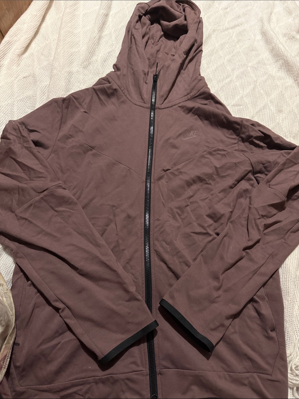 Nike Men's Hooded Full-Zip Jacket in Plum Brown